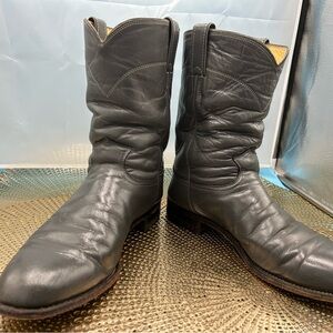 Justin men 10.5 classic grey roper cowboy boots